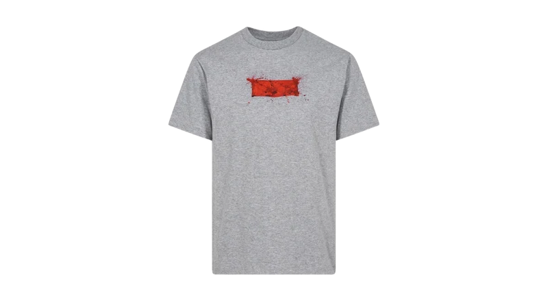 Supreme Ralph Steadman Box Logo Tee Heather Grey