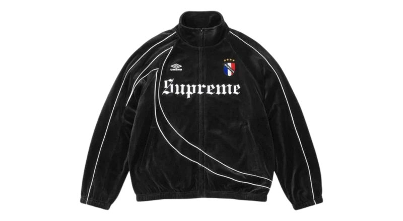 Supreme Umbro Velour Track Jacket Black