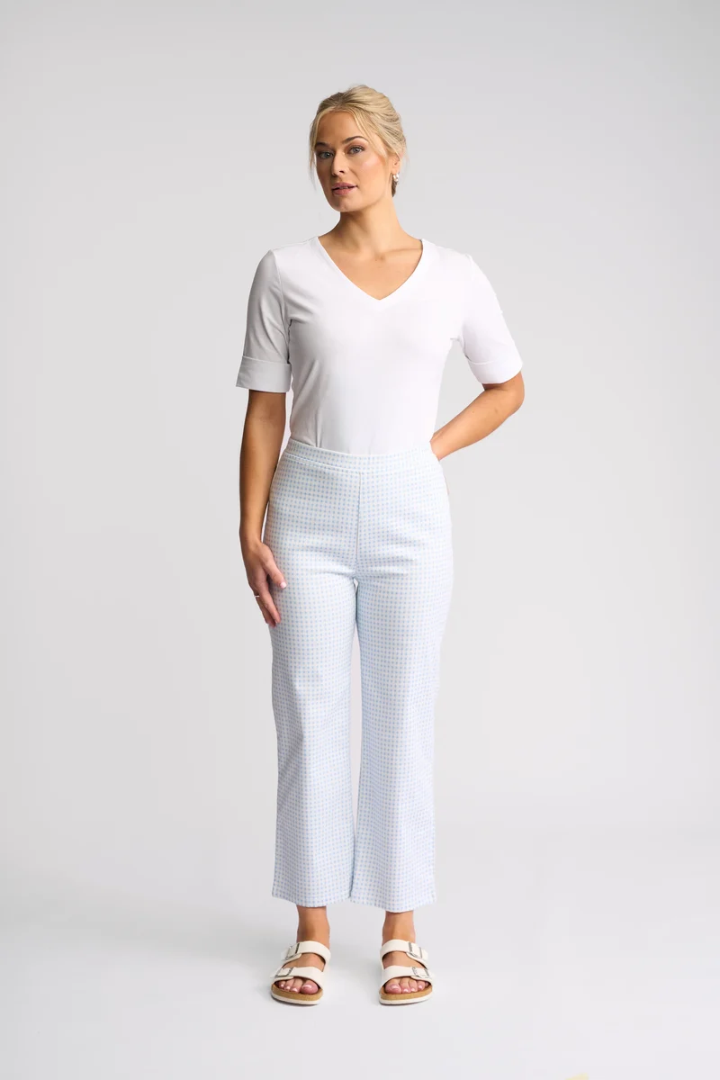 Seattle pull on pant blue gingham
