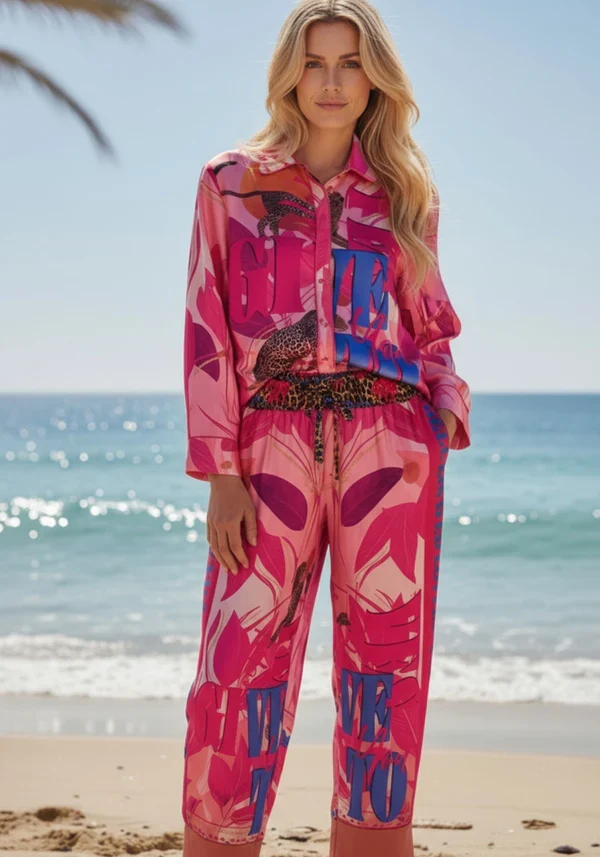 Miss Goodlife Pink Butterfly Blouse - Multicolour