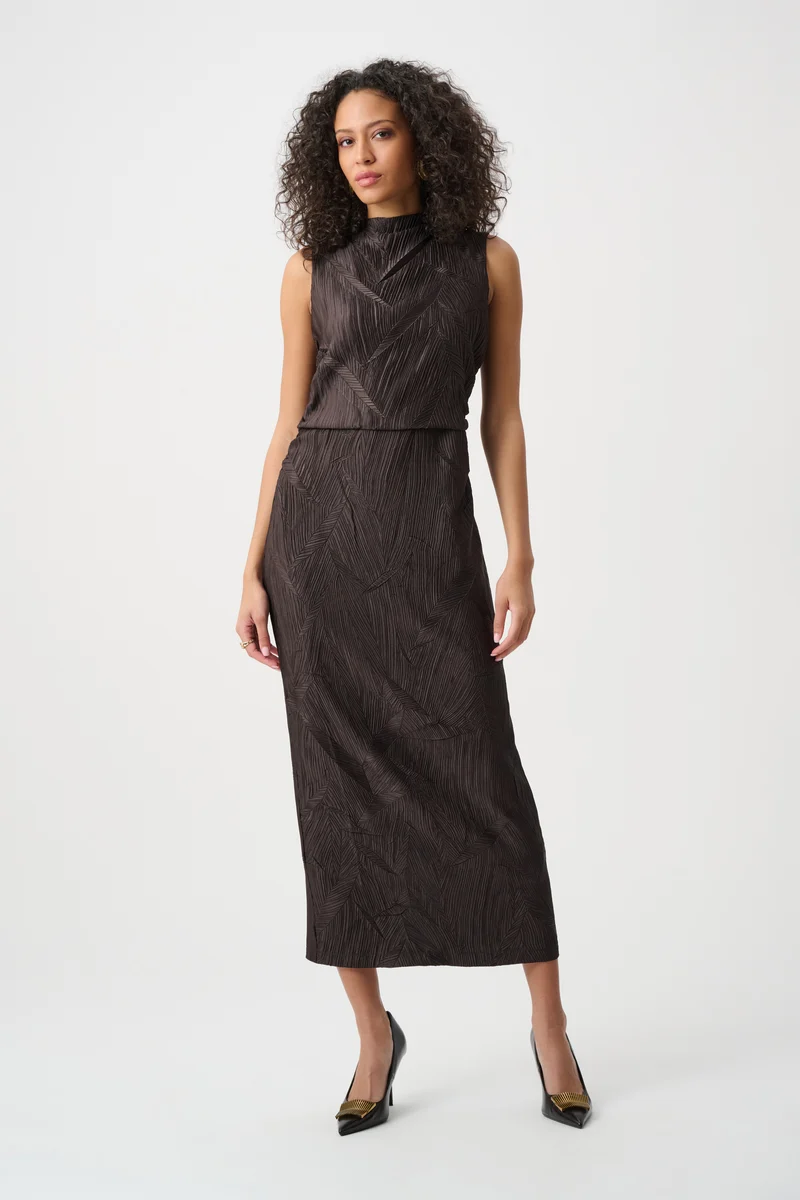 Joseph Ribkoff Sleeveless Midi Dress 263147 - Mocha