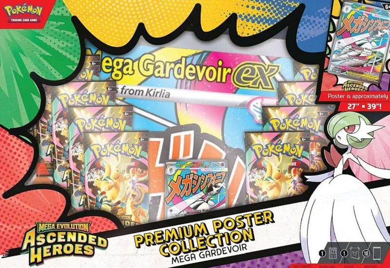 Pokemon Mega Evolution Ascended Heroes Premium Poster Collection boosterpakke Mega Gardevoir