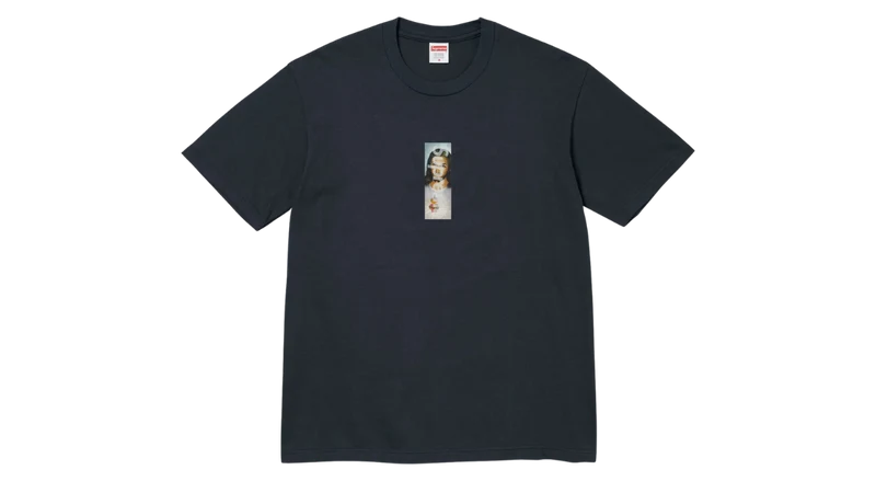 Supreme Prayer Card Box Logo Tee Navy