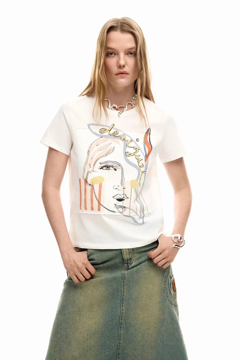 Desigual T'Shirt Logo Face - White