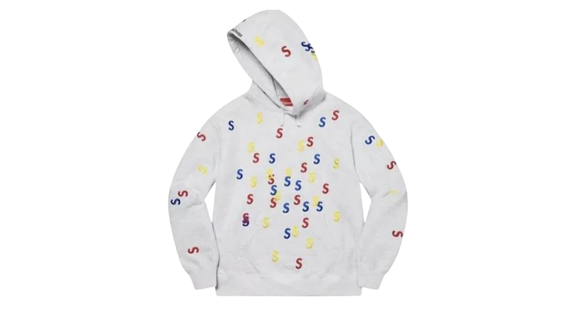 Supreme Embroidered S Hooded Sweatshirt 'Ash Grey'
