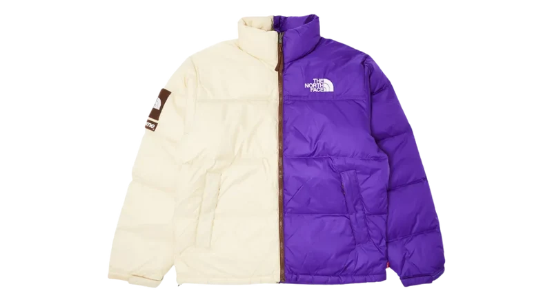 Supreme The North Face Split Nuptse Jacket Tan