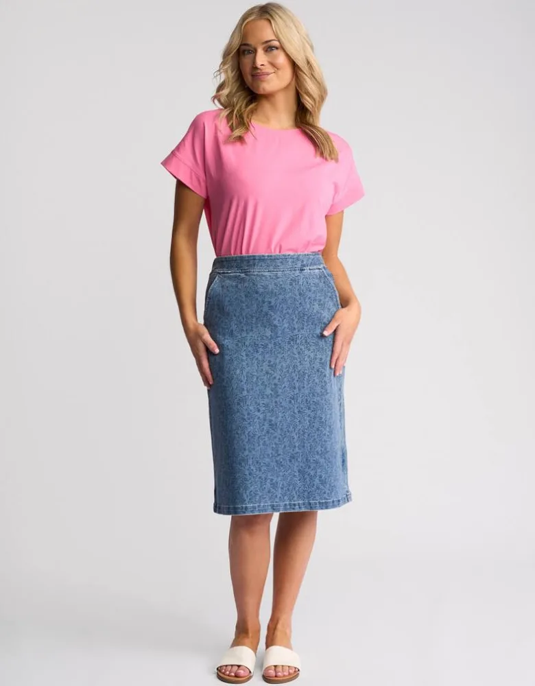 Terra skirt pull on denim skirt
