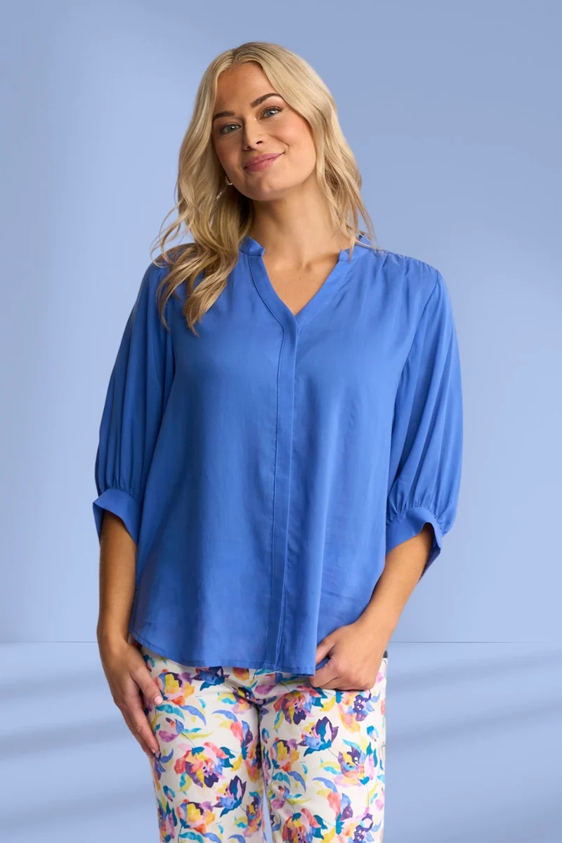 Folk shirt french blue