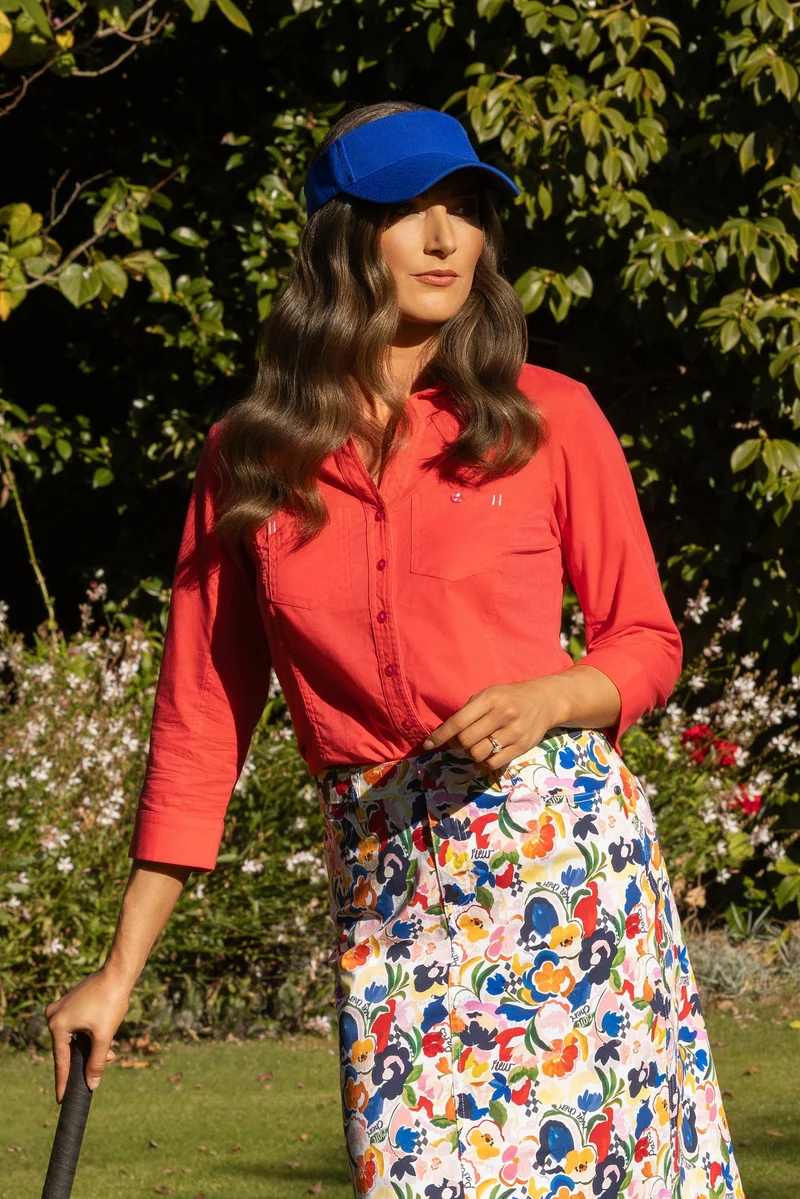 Plain button up shirt raspberry