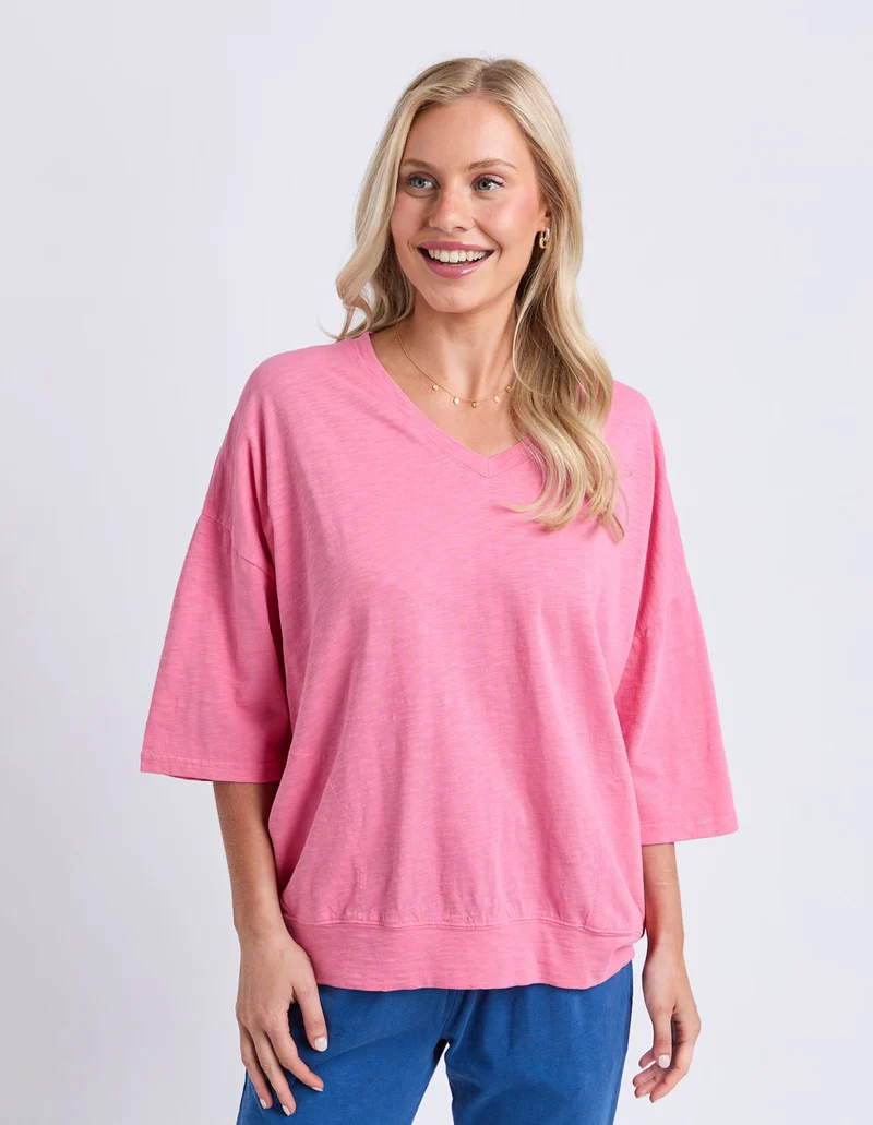 Maize Vee Neck top pink lemonade