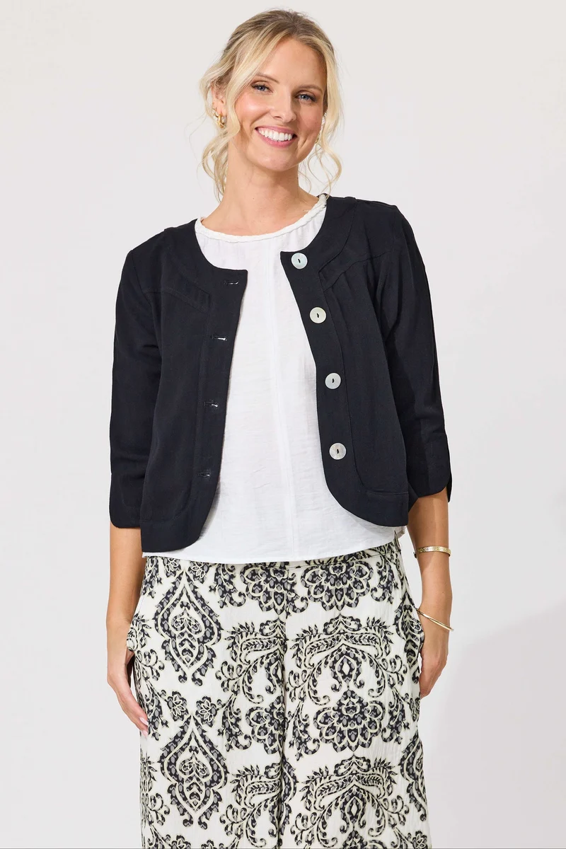Amalfi Linen Jacket black