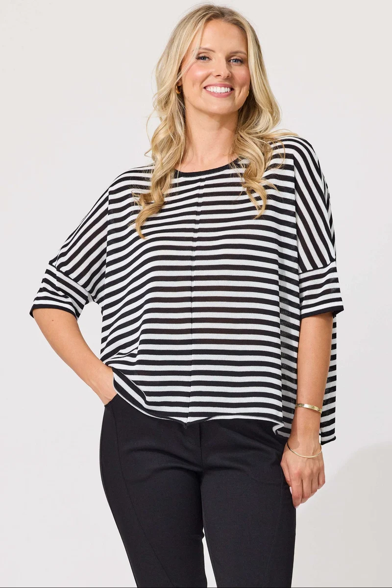 Candela knit white black