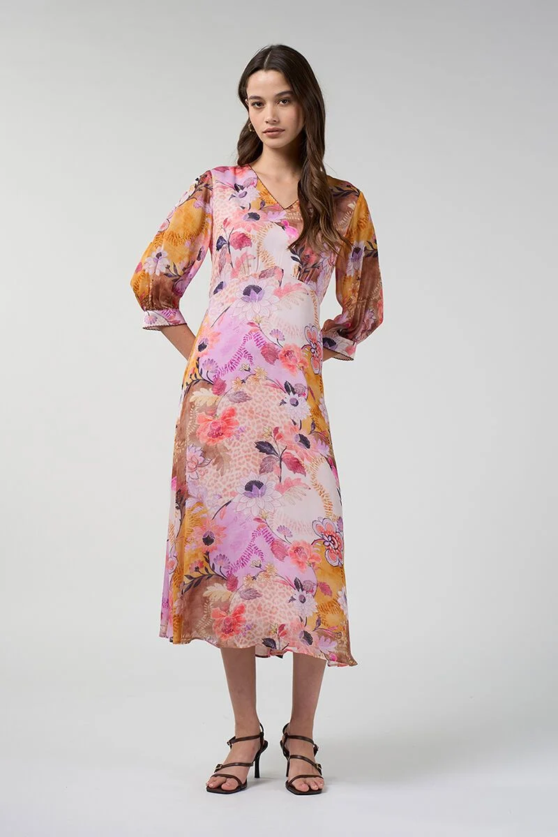 Batika midi dress multi