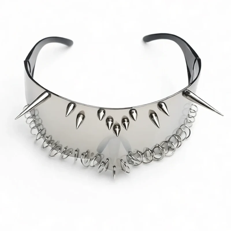 Unisex Cyberpunk Ring Spikes Wrap Around-glasögon