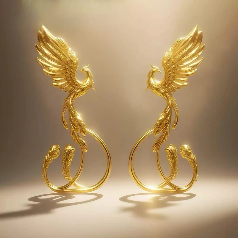 Gotiska örhängen med Phoenix-motiv för kvinnor
