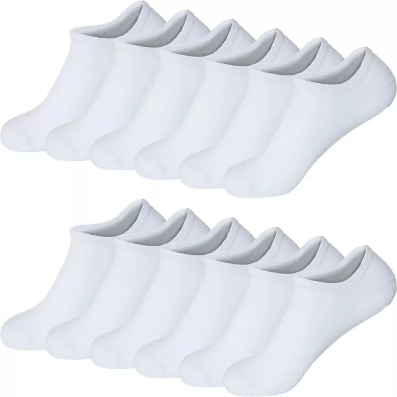 12-pack Vita Ankelstrumpor GIANVAGLIA® – Mjuka Bomullsstrumpor Unisex