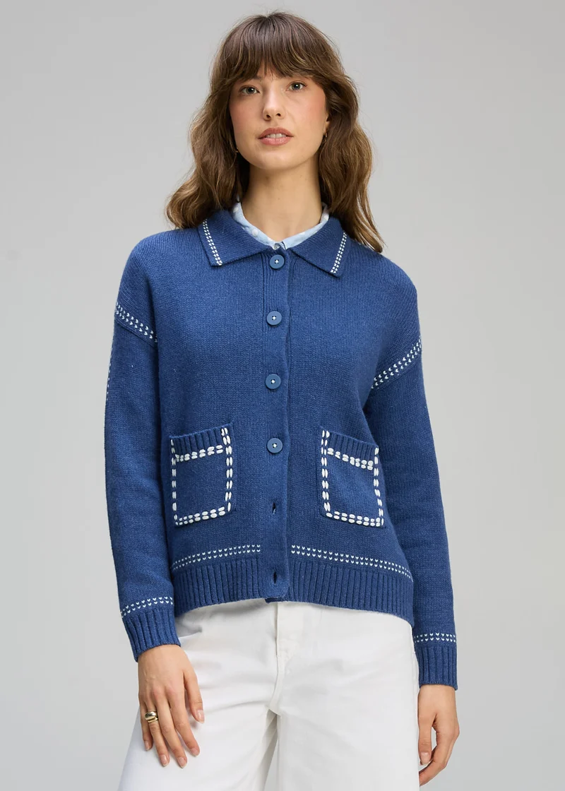 Zaket & Plover Tailored Cardigan - Indigo