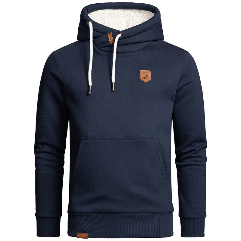 Amaci & Sons Marinblå Hoodie Herr – Klassisk Huvtröja med Luva