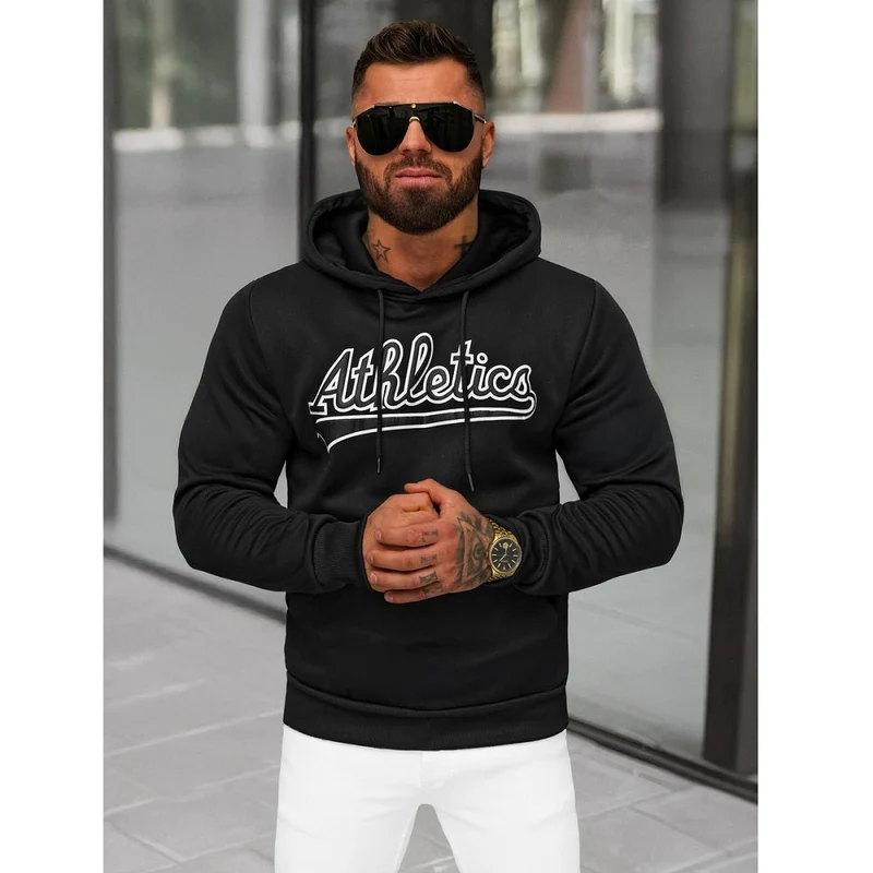 Svart Huvtröja - Hoodie Athletics