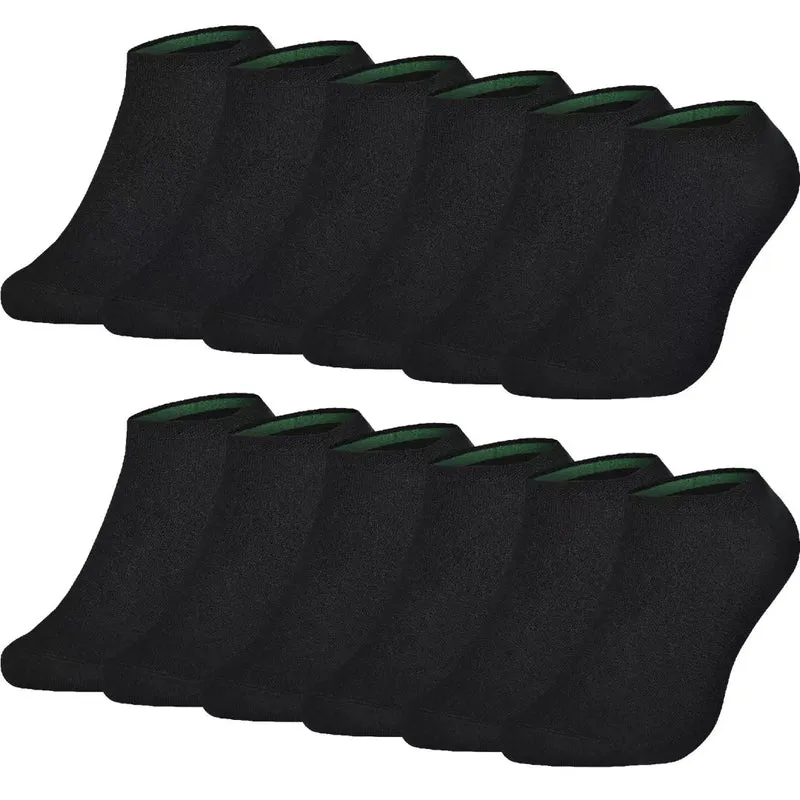 12-pack Svarta Bambustrumpor Ankel – Sömlösa & Andningsbara | Benyson
