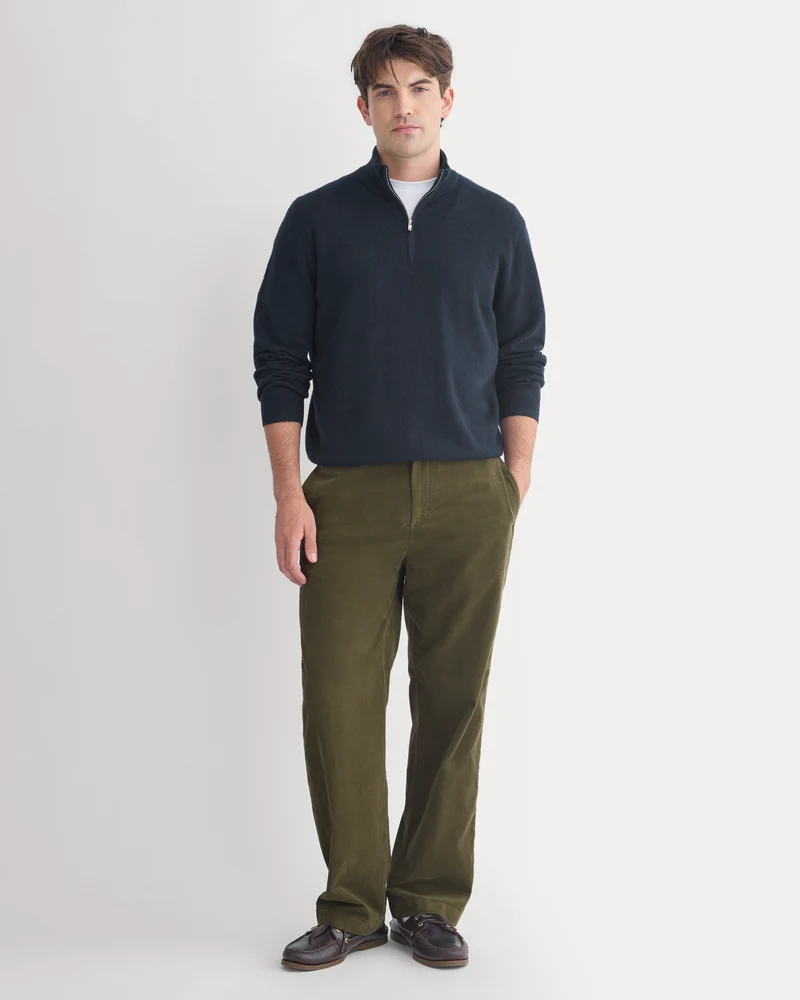 Relaxed Pinwale Corduroy Trouser | Olive Night