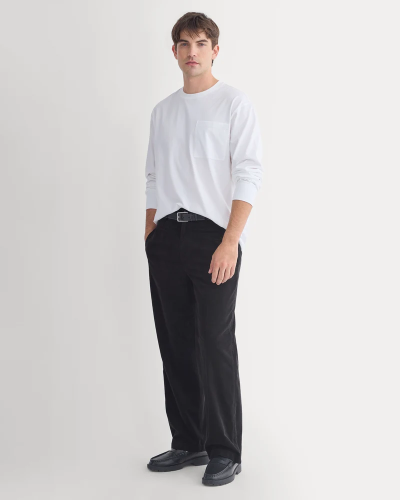 Relaxed Pinwale Corduroy Trouser | Black
