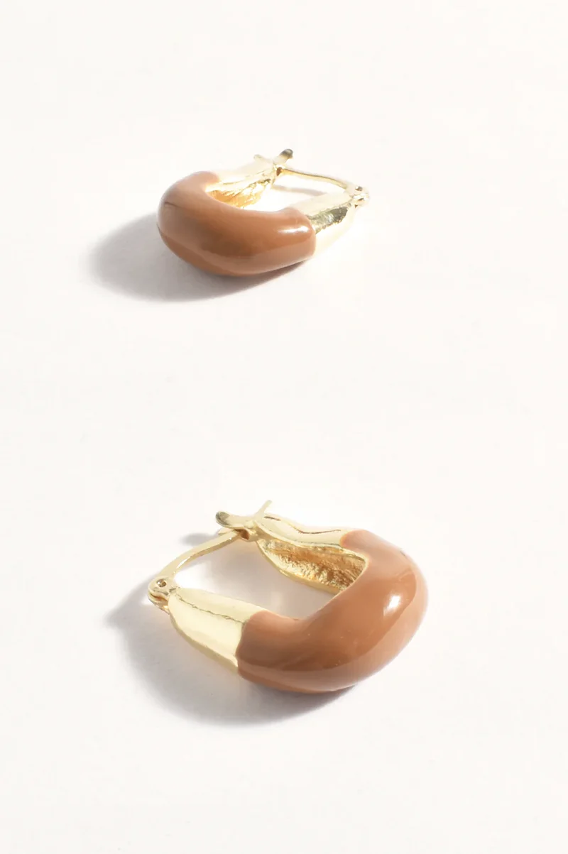 Adorne Enamel Dipped Event Hoops 4119 - Tan