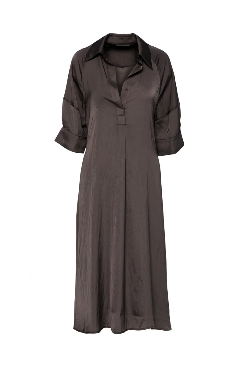 Lounge The Label Symi Belted A-Line Shirt Dress - Mocha