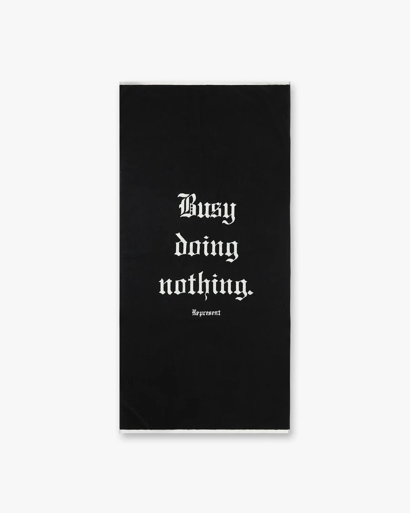Busy Doing Nothing Beach Towel - Jet Black