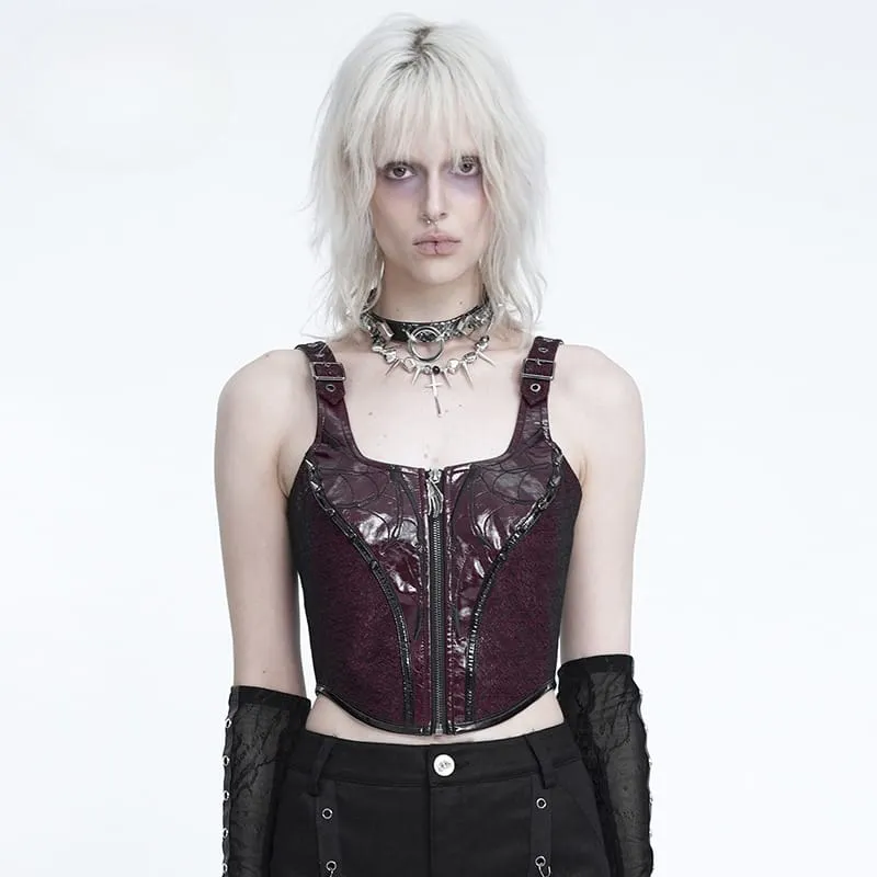 Dam-bustier med justerbar rem och dragkedja framtill