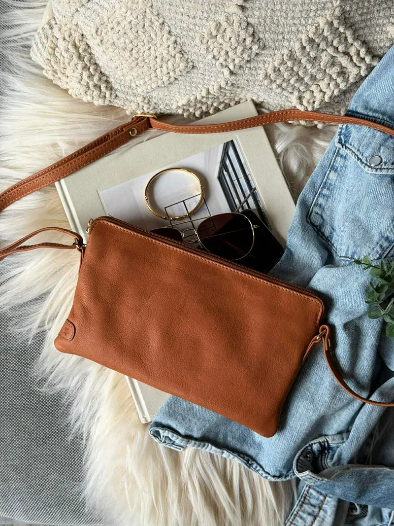 Clutch Misse - Cognac / Gold