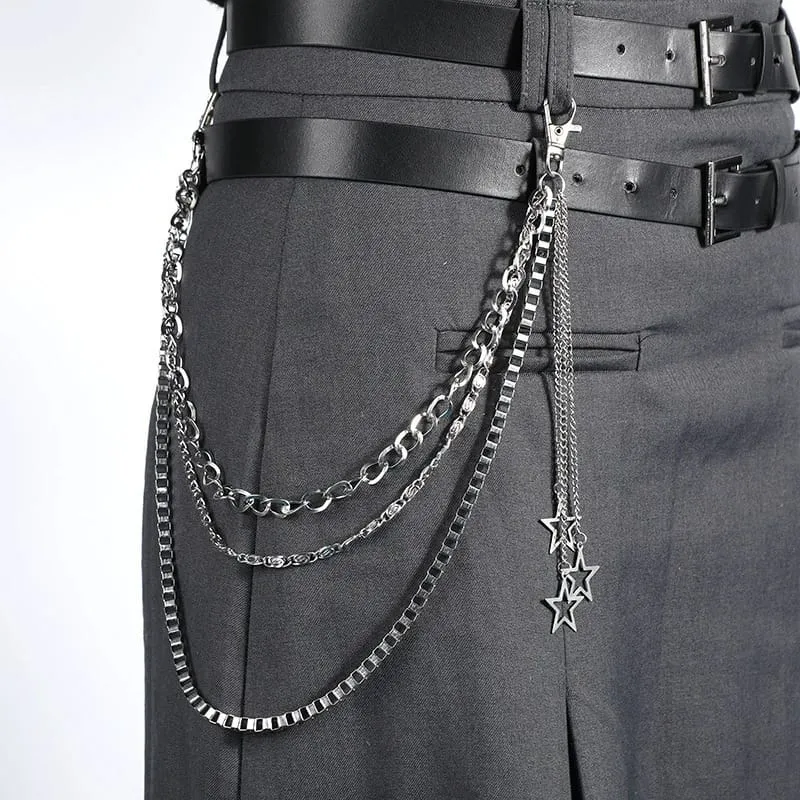 Unisex Punk Star Decor Flerskiktad Midjekedja