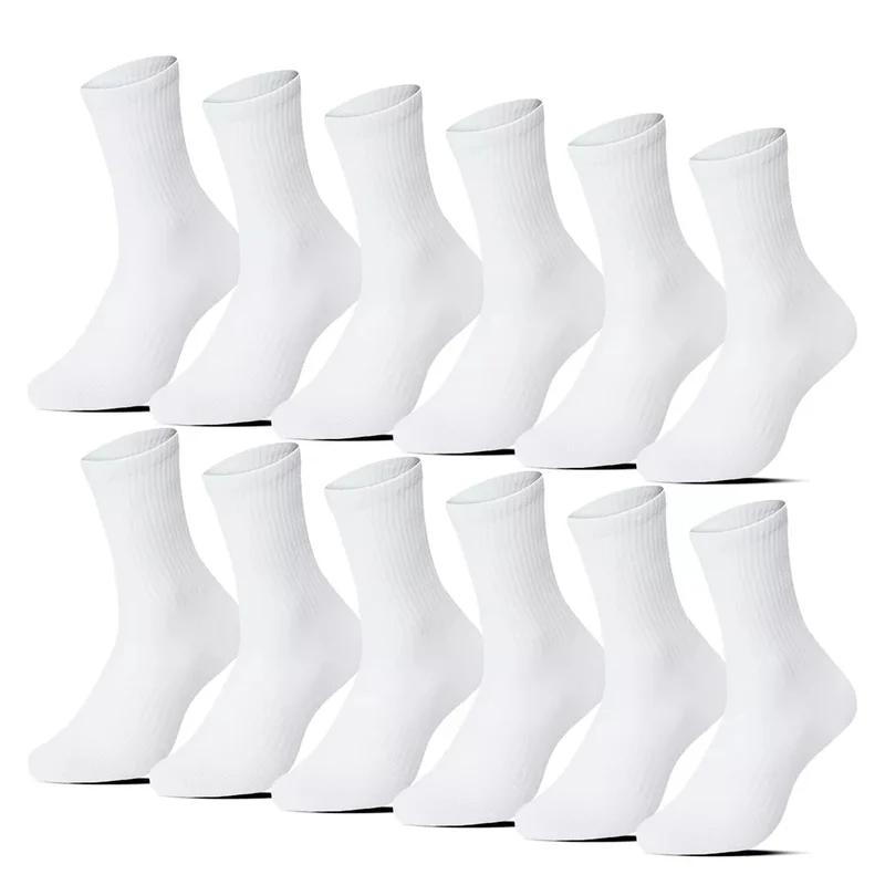 12-pack Vita Sportstrumpor BENYSØN® – Sömlösa Bomullsstrumpor