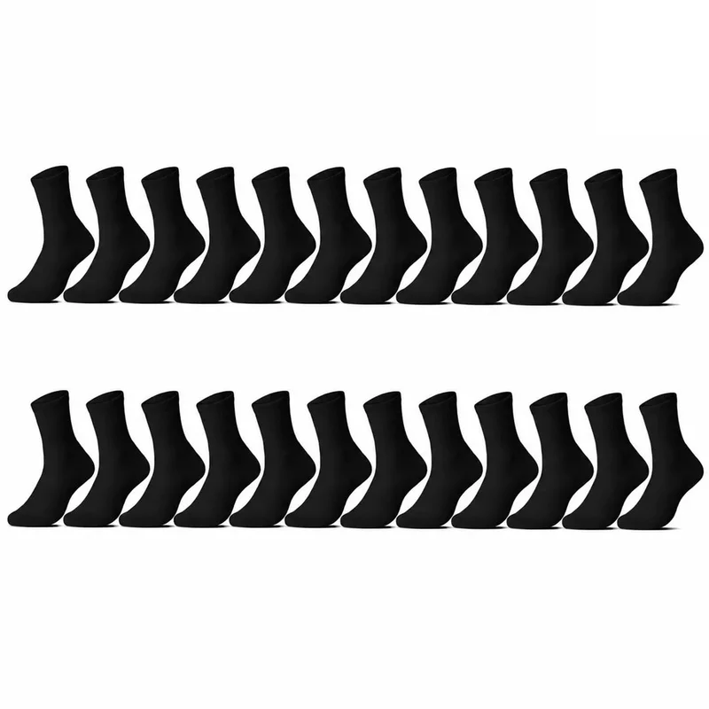 Svarta Strumpor i Storpack – 24-pack Unisex Bomullsstrumpor