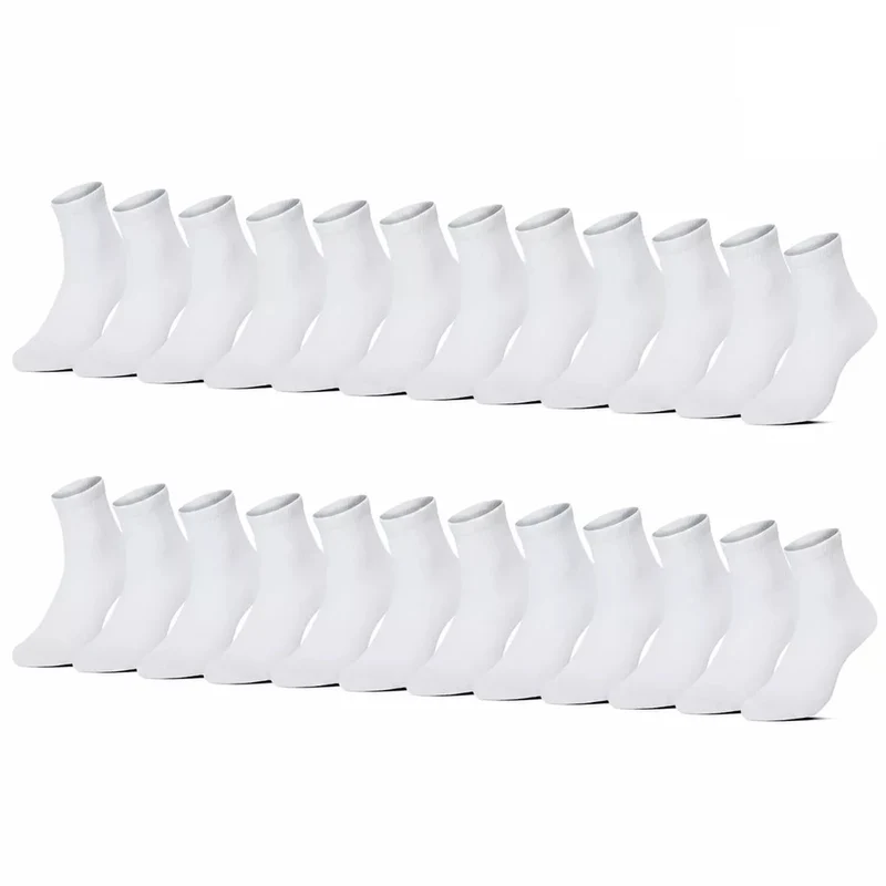 Vita Strumpor i Storpack – 24-pack Unisex Bomullsstrumpor