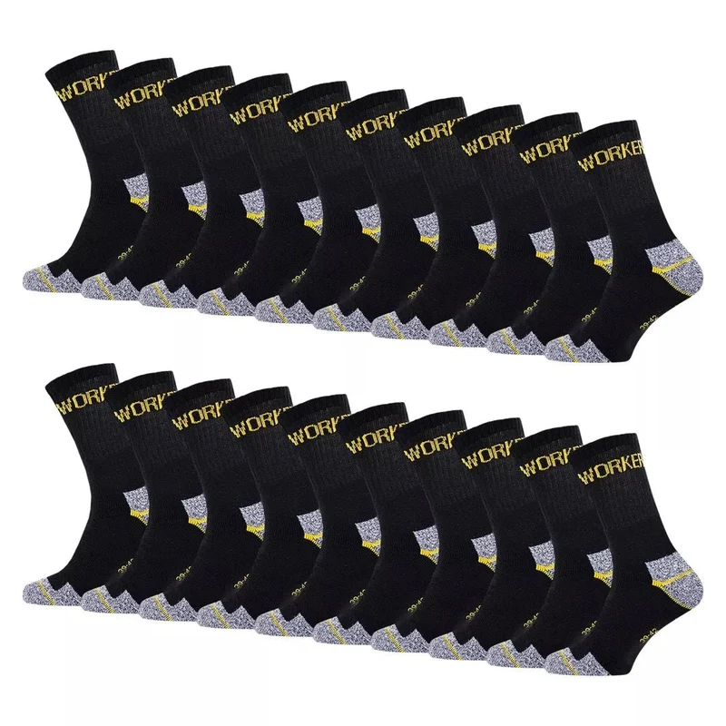 20-pack Arbetsstrumpor svarta strumpor - Slitstarka strumpor