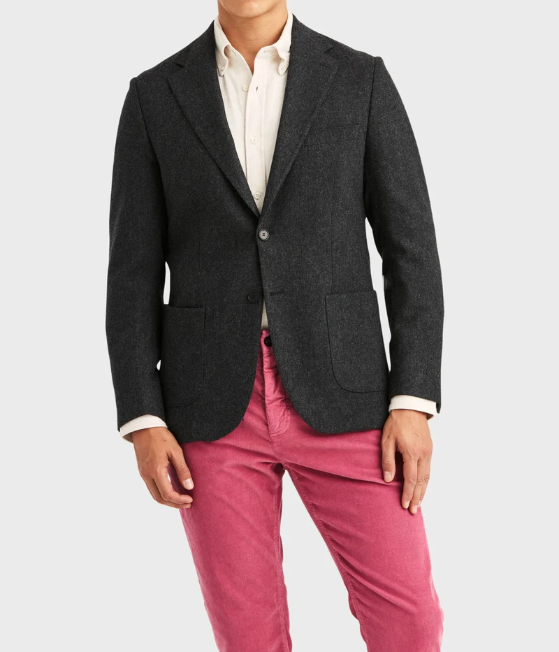 Flannel Suit Jacket (95 Grey)