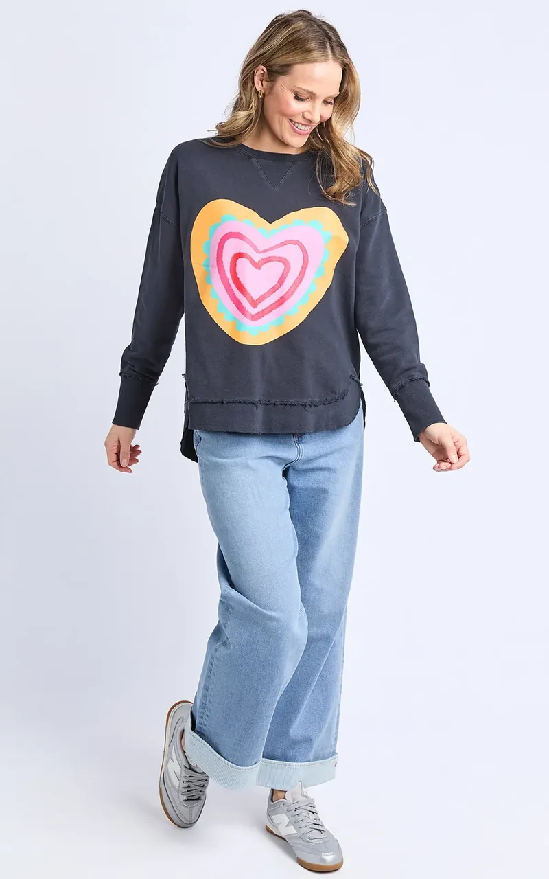 Flaming Heart Crew Navy