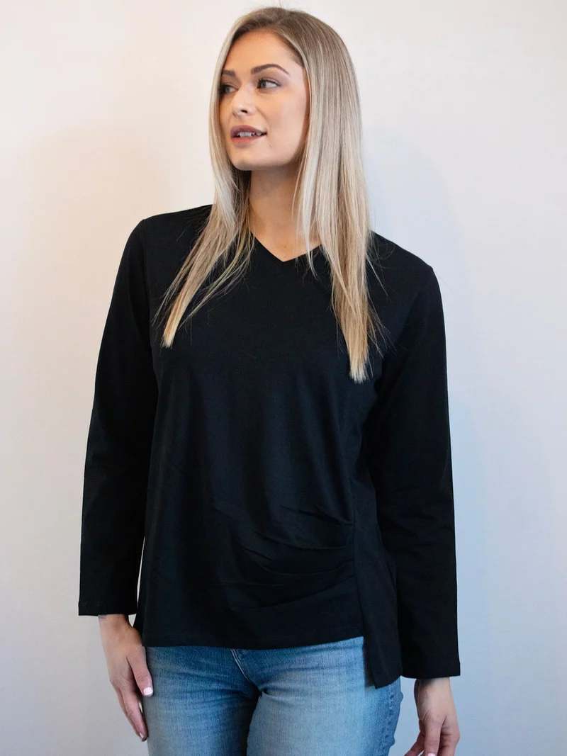 Rouched pima cotton top