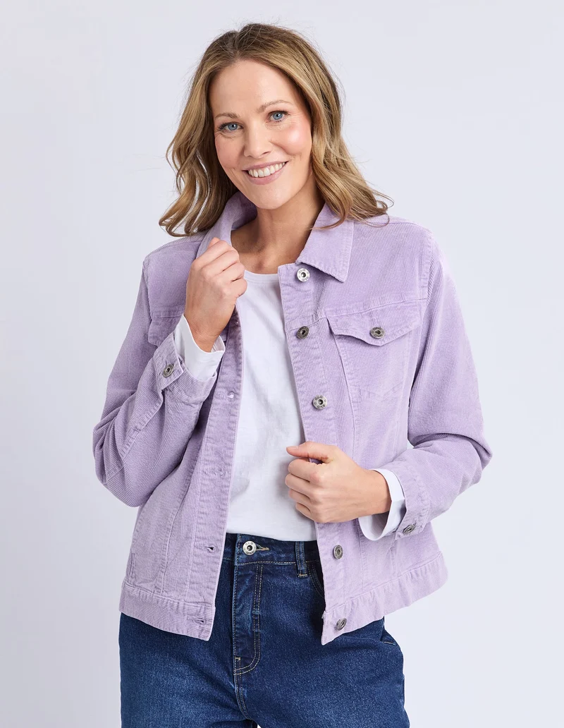 Fleur Cord Jacket Lilac (Last one size 12)