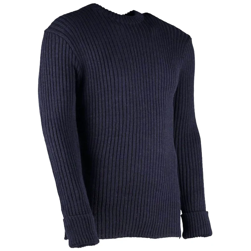 Crew Neck Woolly Pully Army Jumper No Patches Navy