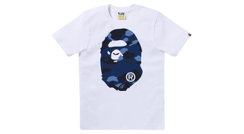 BAPE Camo Ape Head Tee White Navy