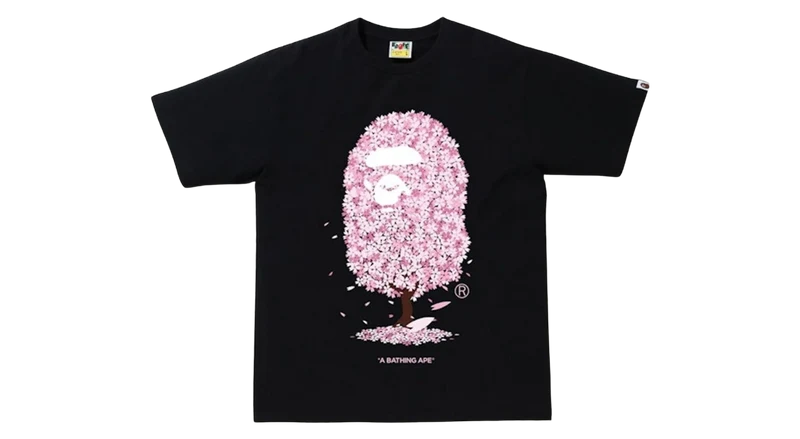 BAPE Sakura Tree Tee Black Pink