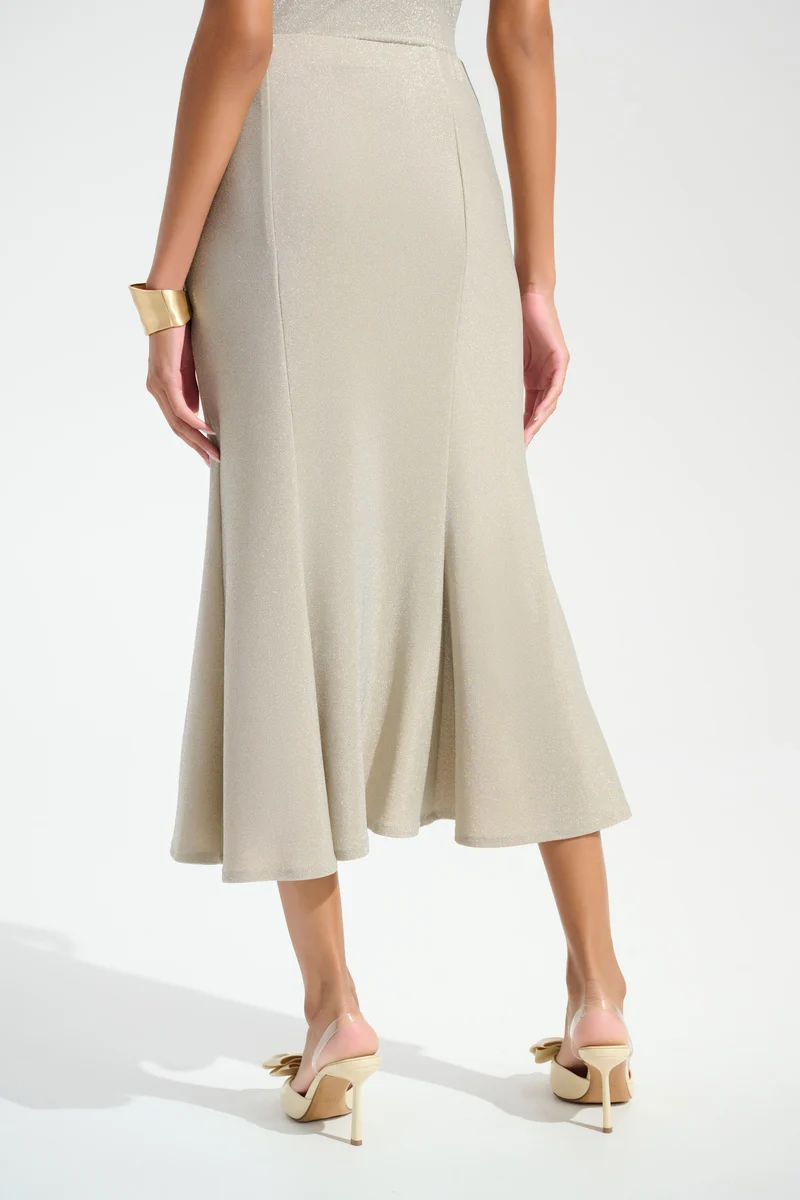 Joseph Ribkoff Signature Sparkle Trumpet Skirt 261748 - Champagne