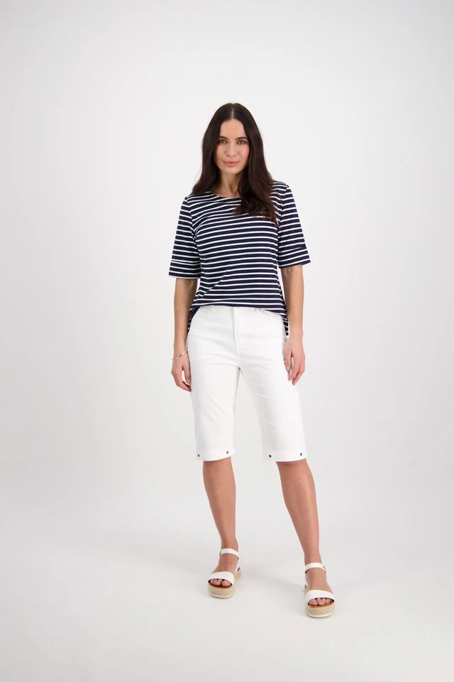 Vassalli Straight leg Shorts - White
