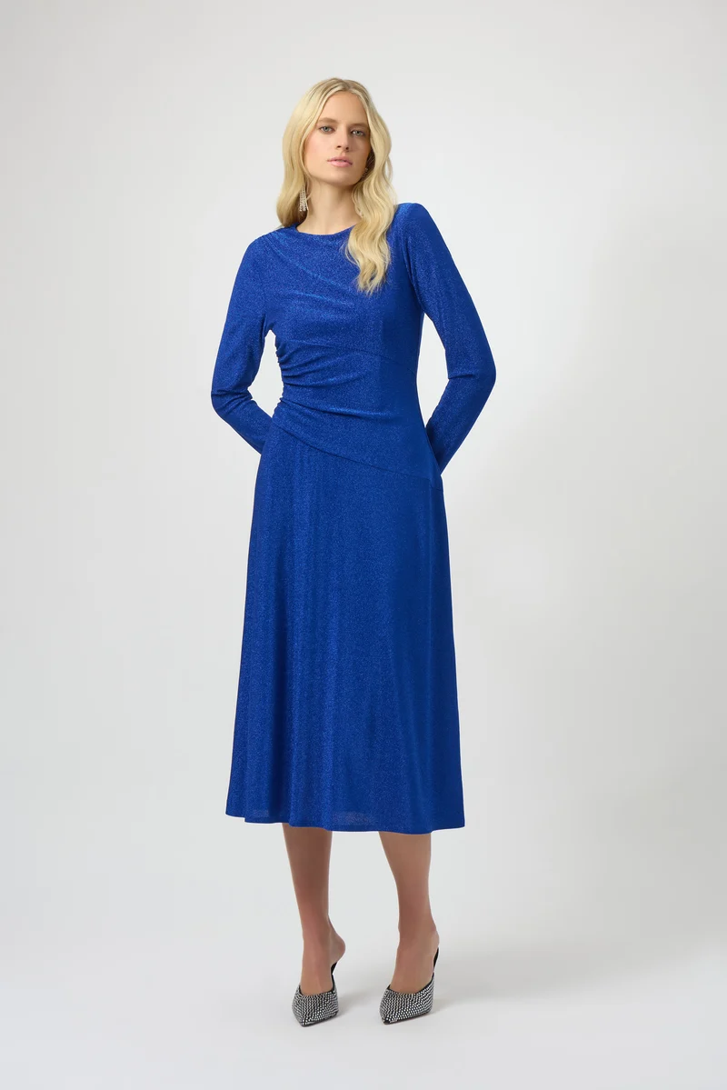 Joseph Ribkoff Sparkle Knit Fit & Flare Dress 254082 - Royal Sapphire