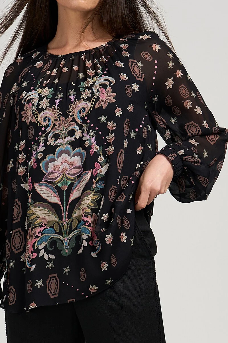 Antoinette top black multi and Cami