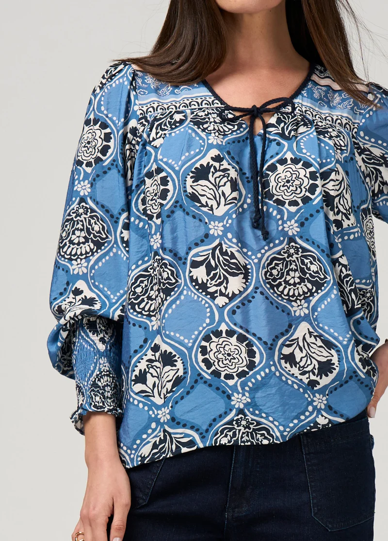 Taj Mahal blouse chambray multi (Last one size 14)