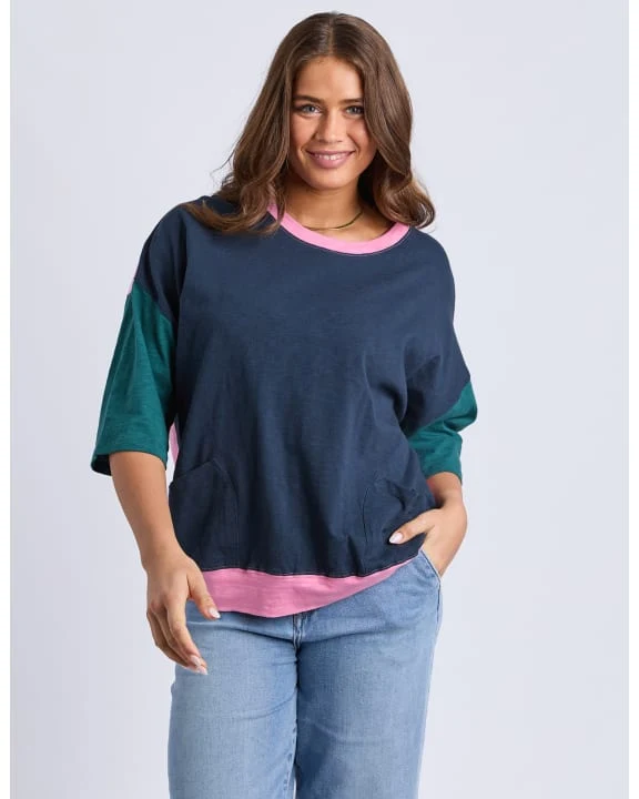 Maize colour block sweat teal (Last one size 8)