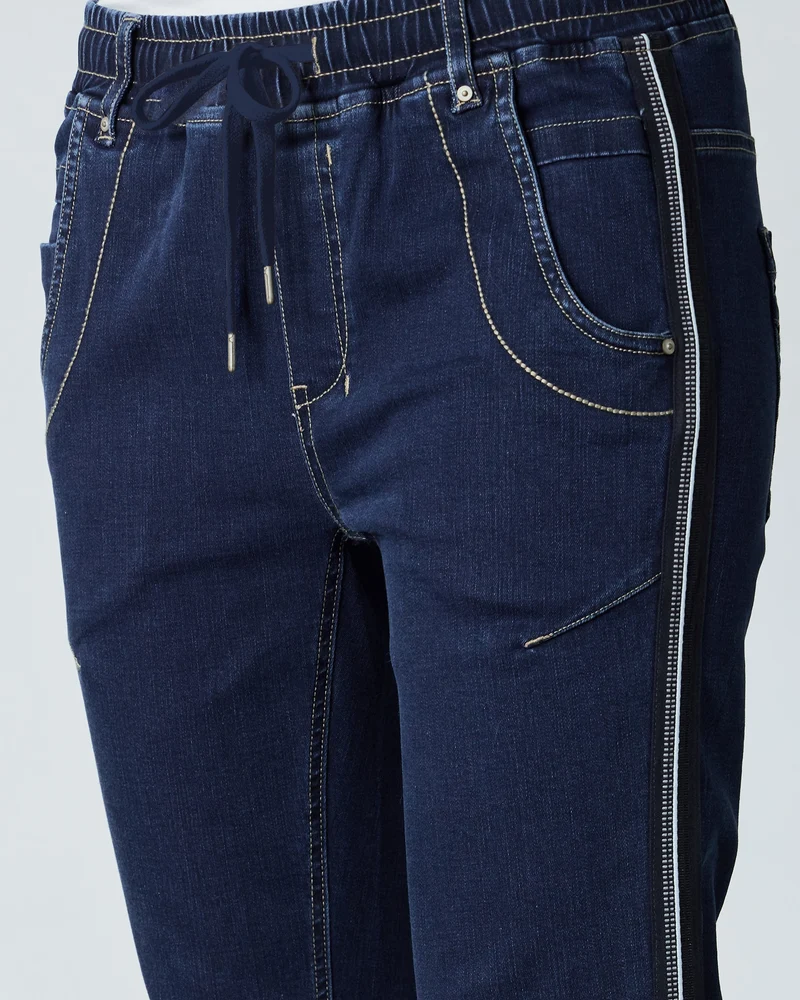 Lania Boyfriend Jean Indigo with tape